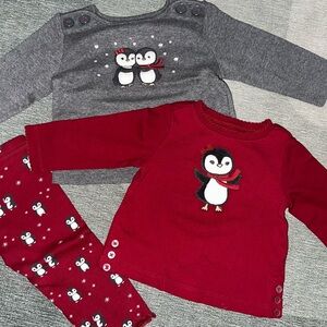 Gymboree Penguin Themed Kids 3 piece Set  6-12mo